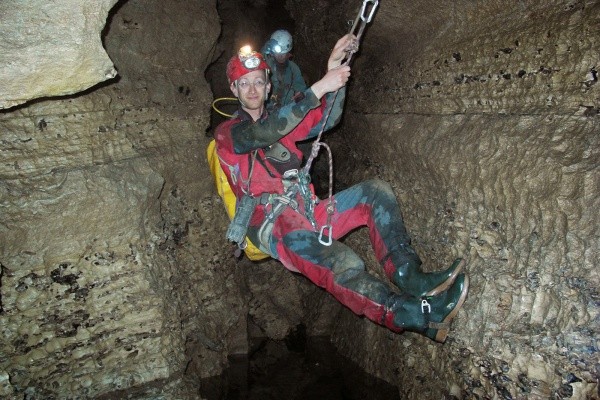 Thomas, dans le passage de la première vasque.