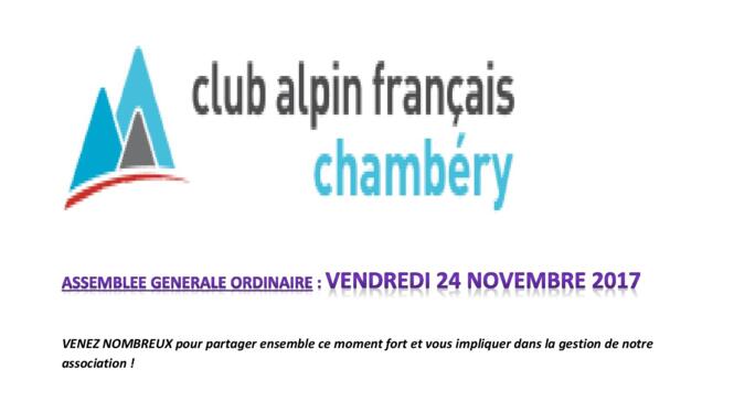ASSEMBLEE GENERALE ORDINAIRE du CLUB ALPIN FRANCAIS de CHAMBERY image article